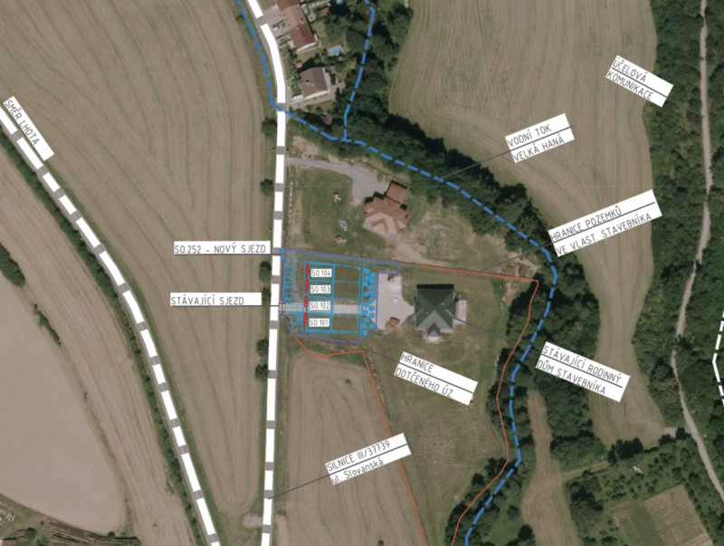 Byt 4+kk - Situační výkres - ortomapa